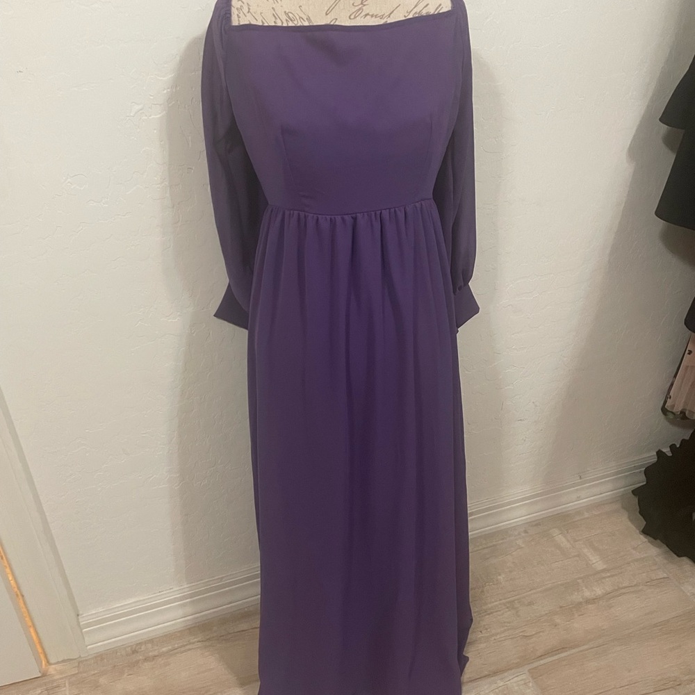 Purple off shoulder maxi
